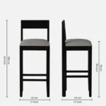 Centon Solid Wood Bar Stools in Teak Finish (Set of 2) - Image 8