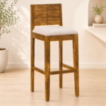 Zovian Solid Wood Bar Chairs in Elegant Walnut Finish (Set of 2)