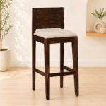 Krevix Wooden Bar Stools in Light Oak Finish (Set of 2)