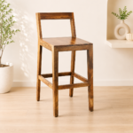 Svano Solid Wood Bar Chairs in Rich Brown Finish (Set of 2)