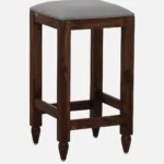 Alder Sheesham Wood Bar Stool in Walnut Finish - Image 2