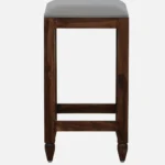 Alder Sheesham Wood Bar Stool in Walnut Finish - Image 3
