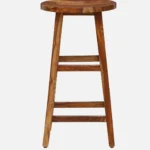 Oriel Solid Sheesham Wood Bar Stool in Natural Finish - Image 5