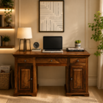 Stayan Sheesham Wood Writing Table in Scratch Resistant Provincial Teak Finish