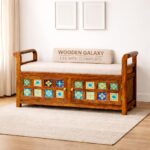 Wooden Galaxy Wood Storage Bench with 2 Seater (Design 01) – Premium Quality