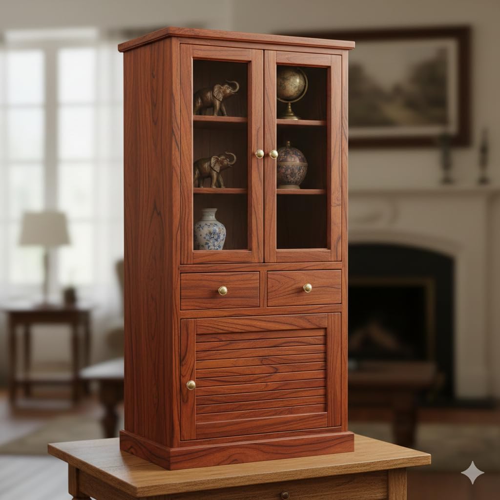 61KIyVwcUmL.jpg Wooden Galaxy Solid Sheesham Wood Wardrobe with Ample Wardrobe Storage - Image 1