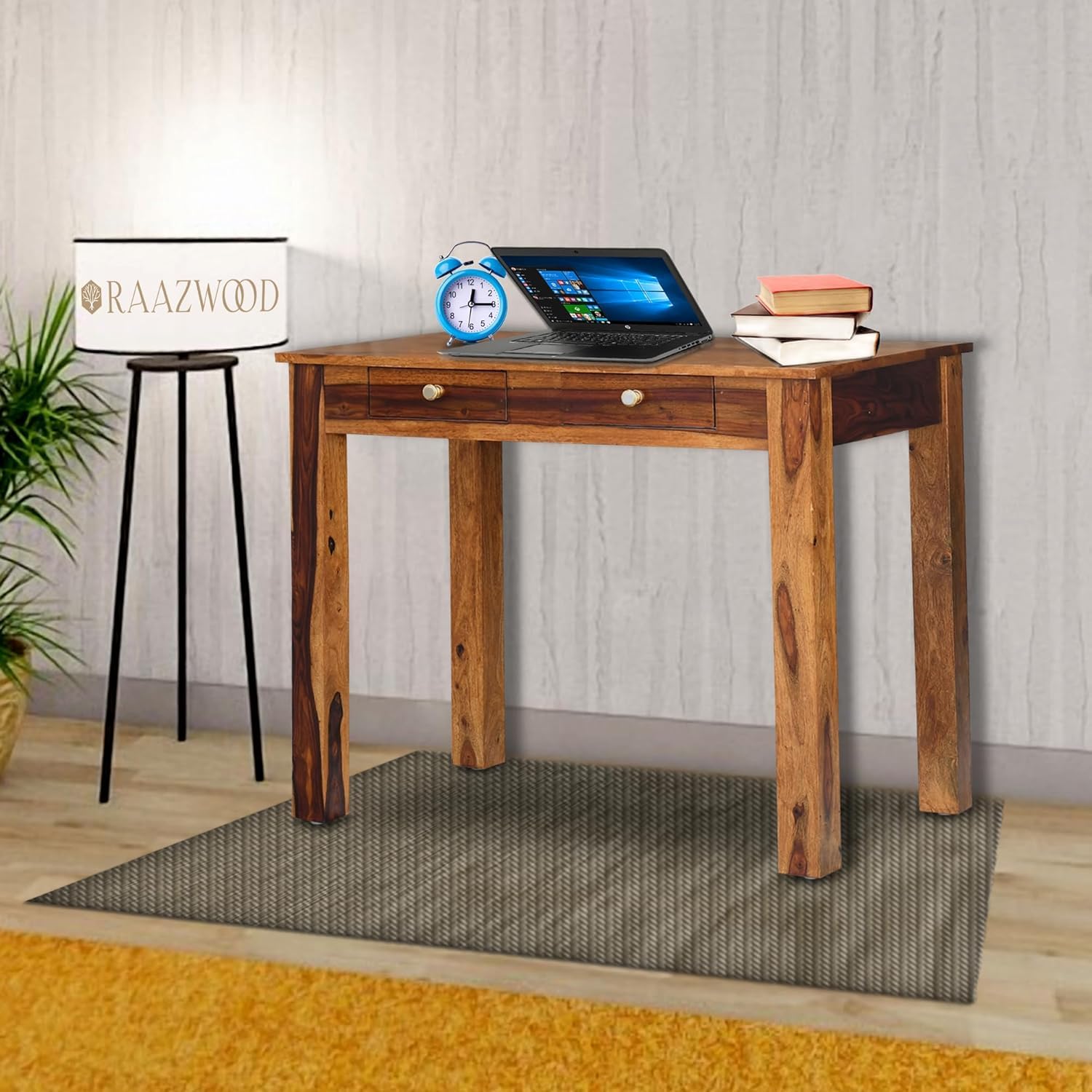 7161A0V1MhL.jpg Wooden Galaxy Rosewood Study Desk with 2 Drawer – Brown Finish - Image 1