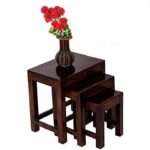 Wooden Galaxy Solid Sheesham Wood Storage Stool – Brown Finish