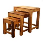 Wooden Galaxy Solid Sheesham Wood Storage Stool – Brown Finish