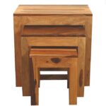 Wooden Galaxy Solid Sheesham Wood Storage Stool – Brown Finish - Image 2