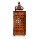 Wooden Galaxy Rosewood Pooja Temple Unit – Honey Glossy Brown Finish - Image 3