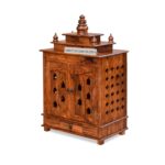 Wooden Galaxy Rosewood Pooja Temple Unit – Honey Glossy Brown Finish - Image 4