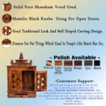 Wooden Galaxy Rosewood Pooja Temple Unit – Honey Glossy Brown Finish - Image 5