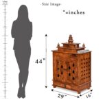 Wooden Galaxy Rosewood Pooja Temple Unit – Honey Glossy Brown Finish - Image 6