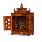 Wooden Galaxy Rosewood Pooja Temple Unit – Honey Glossy Brown Finish - Image 7