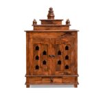 Wooden Galaxy Rosewood Pooja Temple Unit – Honey Glossy Brown Finish - Image 8
