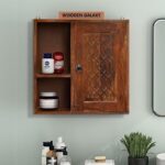 Wooden Galaxy Solid Sheesham Wood Bookshelf with 1 Drawer (Design 11)