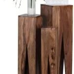 Wooden Galaxy Solid Sheesham Wood Nesting Table – Natural Finish - Image 2
