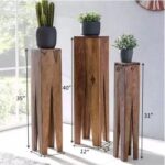 Wooden Galaxy Solid Sheesham Wood Nesting Table – Natural Finish - Image 4