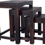 Wooden Galaxy Solid Sheesham Wood Nesting Table – Natural Finish