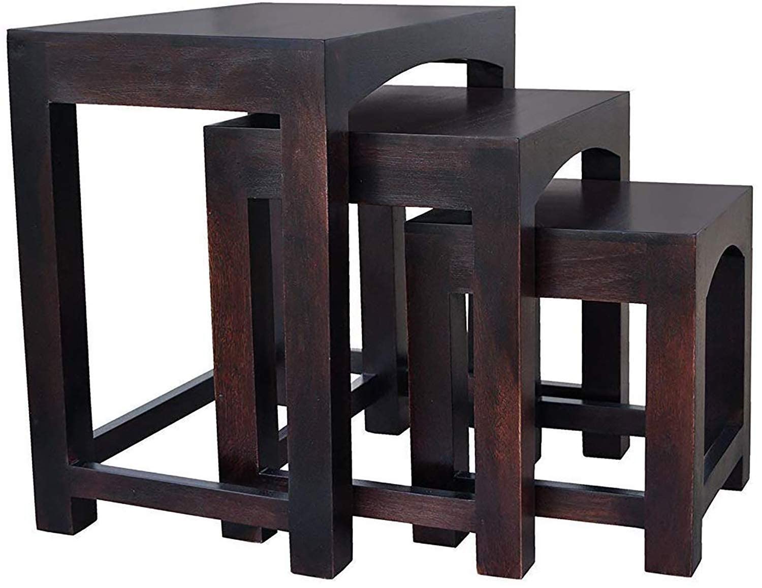 61hYUI2VsGL.jpg Wooden Galaxy Solid Sheesham Wood Nesting Table – Natural Finish - Image 1