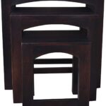 Wooden Galaxy Solid Sheesham Wood Nesting Table – Natural Finish - Image 2