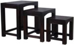 Wooden Galaxy Solid Sheesham Wood Nesting Table – Natural Finish - Image 3