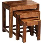 Wooden Galaxy Solid Sheesham Wood Nesting Table – Natural Finish