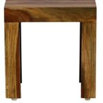 Wooden Galaxy Solid Sheesham Wood Nesting Table – Honey Brown Finish - Image 4