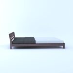 Wooden Galaxy Solid Sheesham Wood King Size Bed Without Storage – Walnut Finish - Image 4