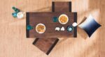 Wooden Galaxy Solid Sheesham Wood Bohemian Center Table with 2 Stools - Image 4
