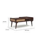 Wooden Galaxy Solid Sheesham Wood Bohemian Coffee Table with 2 Drawers - Image 4