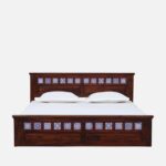 Wooden Galaxy Solid Sheesham Wood Queen Size Bed – Honey 07 Finish - Image 3