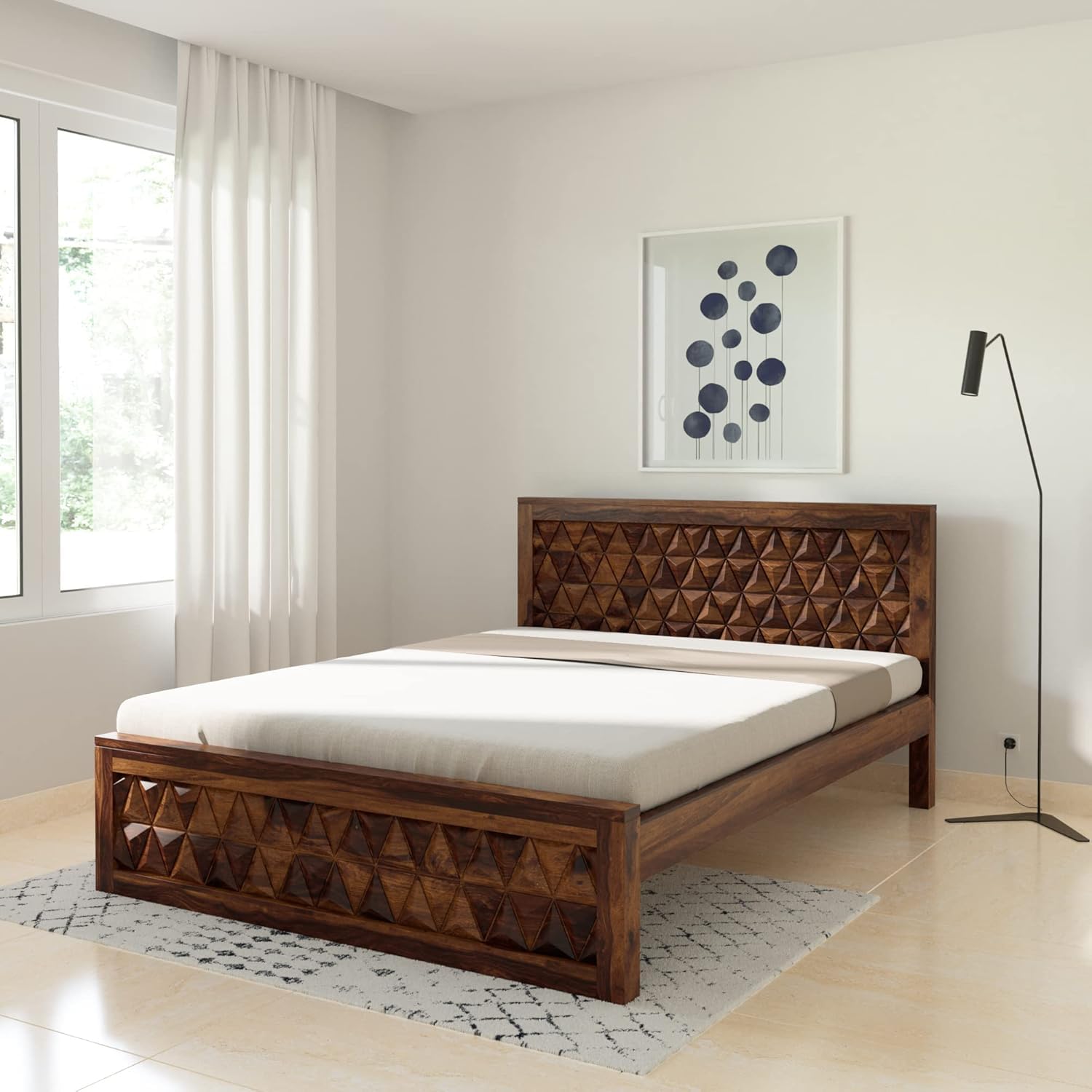 71AT7uPRxfL-1.jpg Wooden Galaxy Solid Wood Queen Size Bed with a Sturdy Solid Wood Frame - Image 1