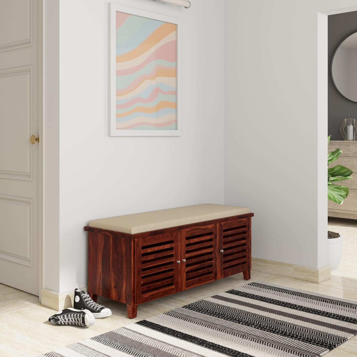 71PitxyF3AL-1.jpg Wooden Galaxy Wood Shoe Storage Bench with 6 Tier (Style 5) – Premium Quality - Image 1