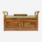 Wooden Galaxy Wood Storage Bench with 2 Seater (Design 02) – Premium Quality - Image 4