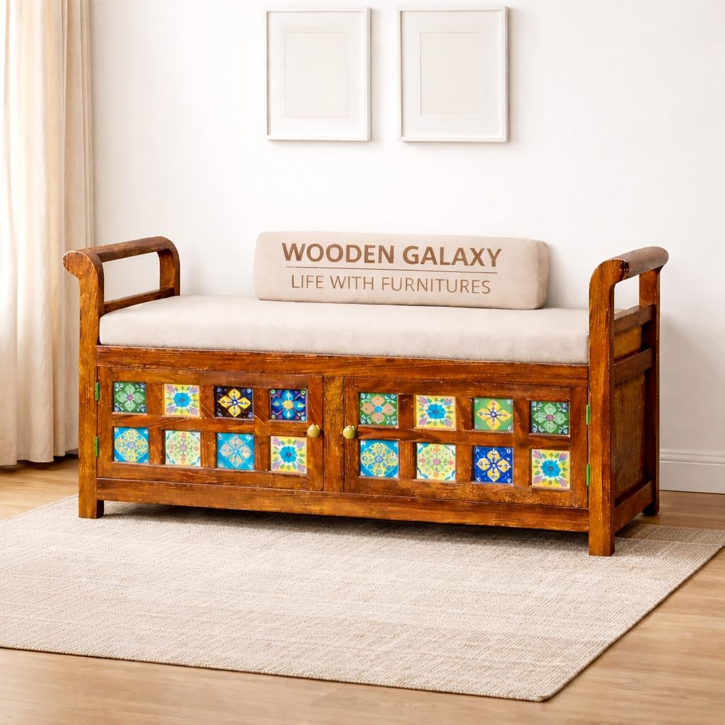 61nOGnWuI-L-1.jpg Wooden Galaxy Wood Storage Bench with 2 Seater (Design 01) – Premium Quality - Image 1