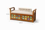 Wooden Galaxy Wood Storage Bench with 2 Seater (Design 01) – Premium Quality - Image 2