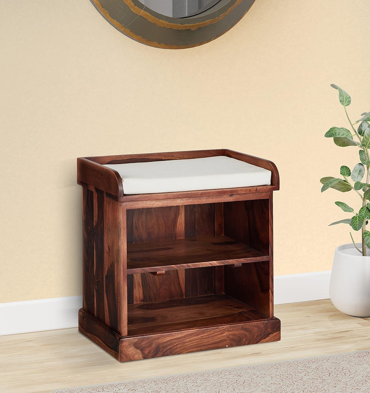 717m3oLNeLL-1.jpg Wooden Galaxy Wood Shoe Storage Bench with 2 Tier (Style 10) - Image 1
