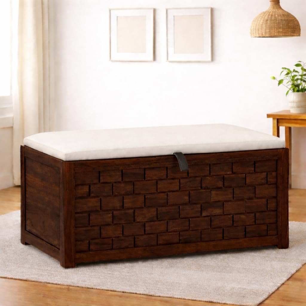 61E7YAYzTxL-1.jpg Wooden Galaxy Wood Storage Bench with 2 Seater (Design 04) – Premium Quality - Image 1