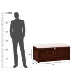 Wooden Galaxy Wood Storage Bench with 2 Seater (Design 04) – Premium Quality - Image 2
