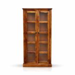 Wooden Galaxy Solid Sheesham Wood Bookshelf – Honey With Side Glass Finish - Image 3
