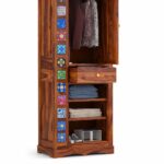 Wooden Galaxy Solid Sheesham Wood Wardrobe with 4 Shelf (Style 01) - Image 2