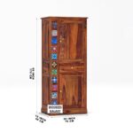 Wooden Galaxy Solid Sheesham Wood Wardrobe with 4 Shelf (Style 01) - Image 3