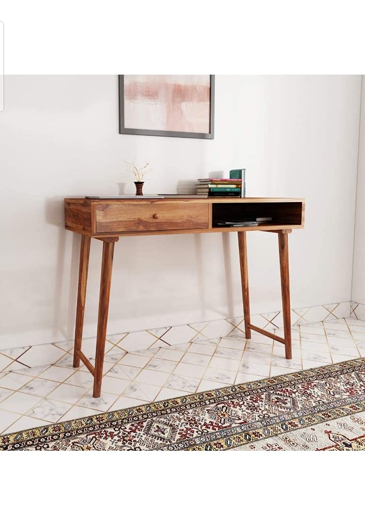 61mSsDVjtPS-1.jpg Wooden Galaxy Solid Sheesham Wood Study Desk with a Practical Work Surface - Image 1