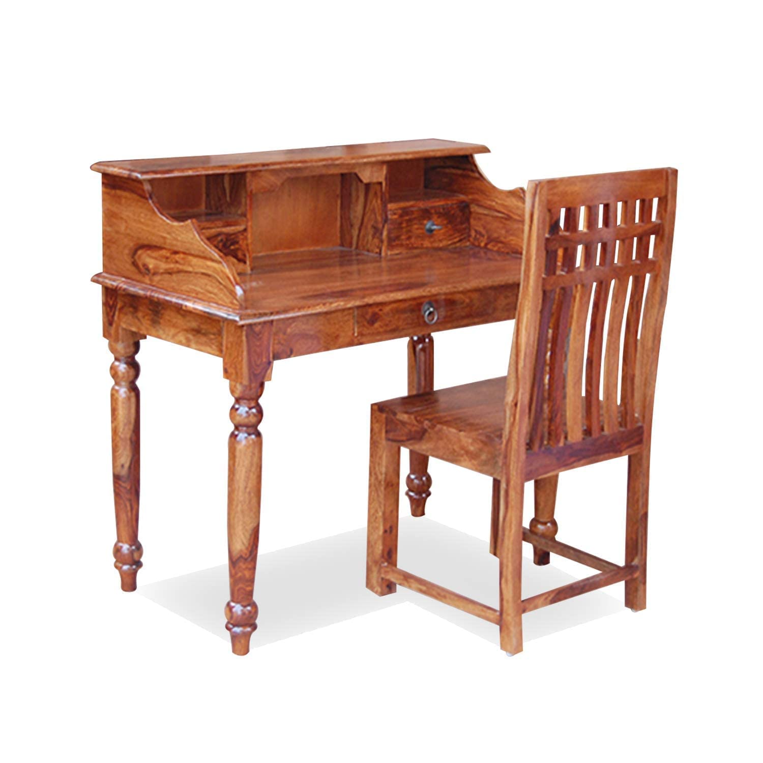 61n9EtKfu2L-1.jpg Wooden Galaxy Rosewood Study Desk with a Practical Work Surface – Brown Finish - Image 1