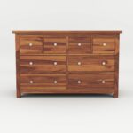 Wooden Galaxy Solid Sheesham Wood Chest of Drawers – Gun Honey Finish - Image 2