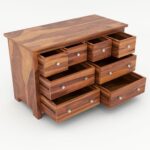 Wooden Galaxy Solid Sheesham Wood Chest of Drawers – Gun Honey Finish - Image 3