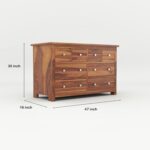 Wooden Galaxy Solid Sheesham Wood Chest of Drawers – Gun Honey Finish - Image 4
