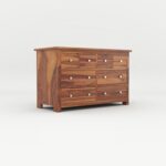 Wooden Galaxy Solid Sheesham Wood Chest of Drawers – Gun Honey Finish - Image 5